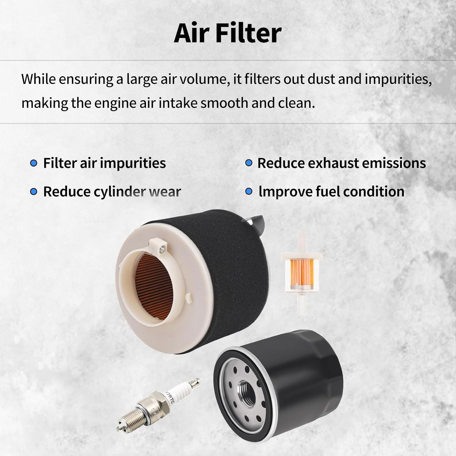 Air Filter Oil filter Fuel Filter Spark Plug 11029-1004 for Kawasaki Mule 2500 KAF620C 2510 KAF620A 4x4 2520 KAF620B Turf 500 KAF300 KAF300A KAF300B 520 KAF300D 550 KAF300 KAF300C 600 KAF400 XuLong