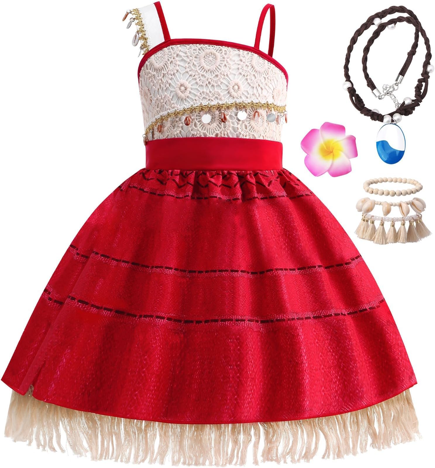 OFIHIDO Princess Costume for Girls,Princess Dress for Kids with Accessories,Halloween Costume for Girls Kids Dress Up