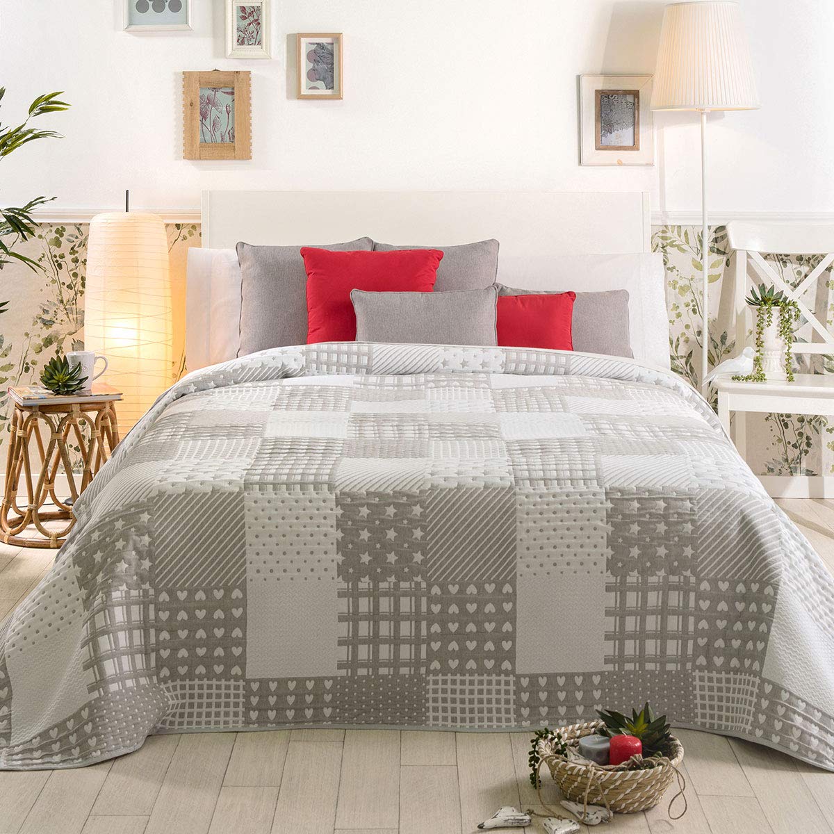 Sancarlos Bedspread, Grey, 150 cm Bed