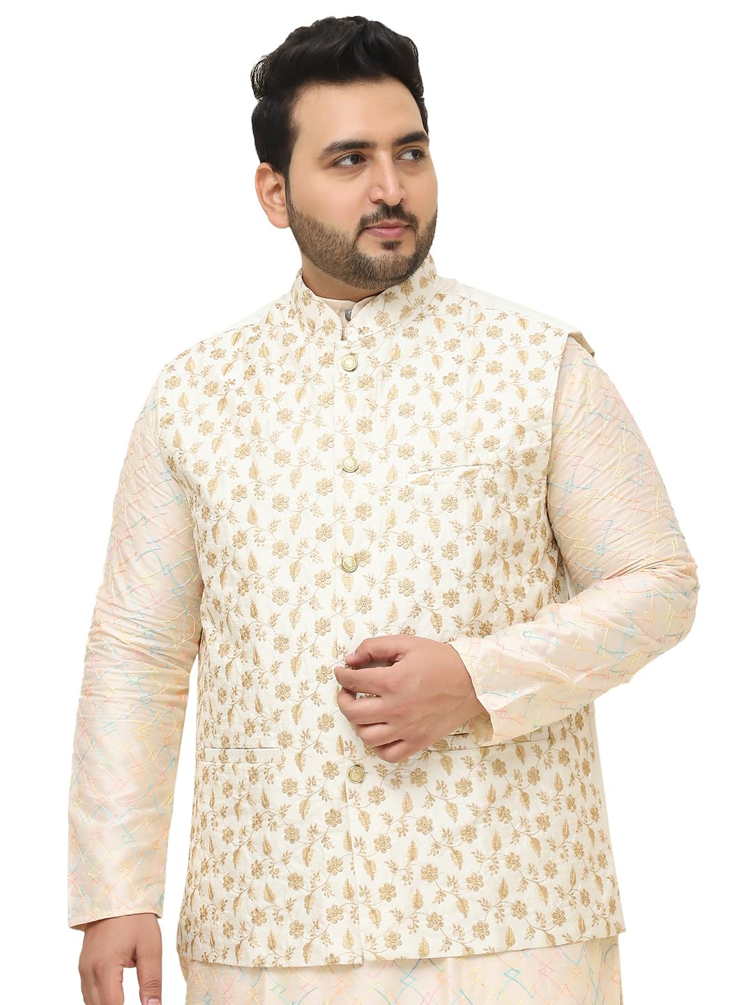 sojanya Plus (Since 1958), Mens Silk Blend Embroidered Nehru Jacket-picture-21