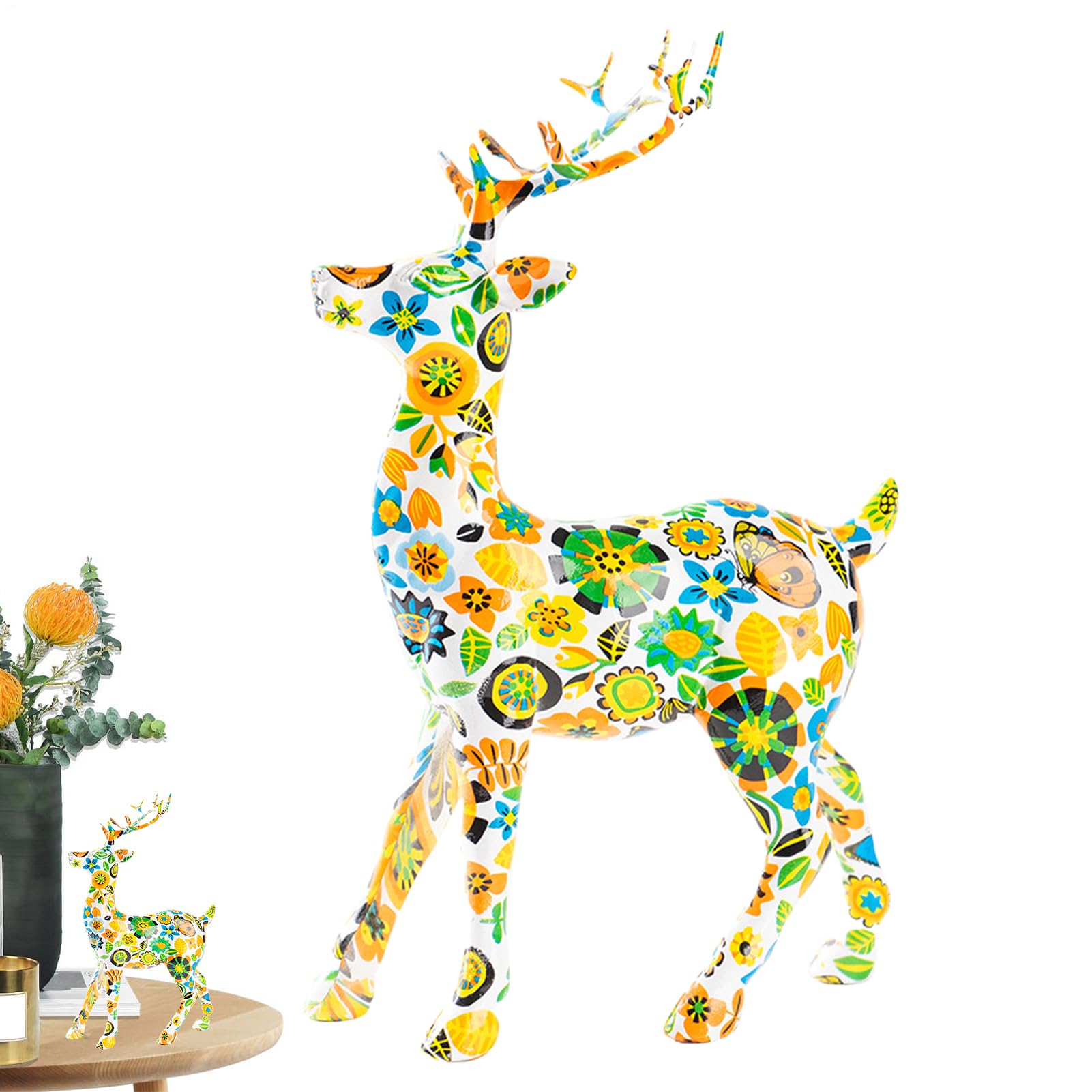 Statue de cerf en finition rustique pour décoration de bureau