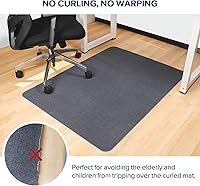 Vista 6 de Tapete para silla para suelos duros, QQpony tapete para silla de oficina de 1/6 de pulgada de grosor, 63 x 51 pulgadas, para suelos de madera dura