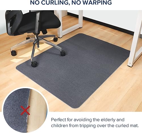 Miniatura 4 de Tapete para silla para suelos duros, tapete para silla de oficina de 47 x 36 pulgadas para suelos de madera dura, protector de suelo de alta calidad