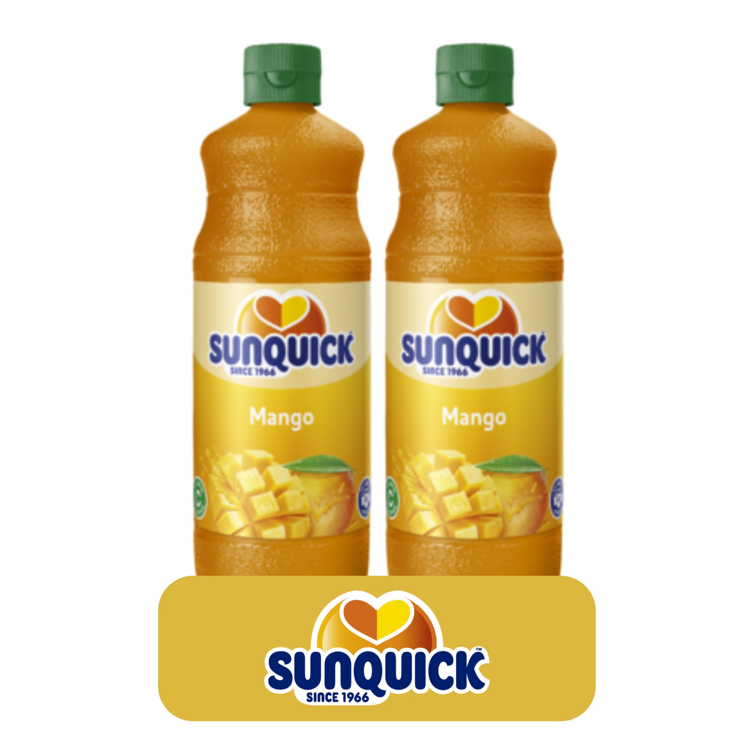Sunquick Real Fruit Concentrate Juice | 100% Fruit Juice, No Artificial Flavors, Colors, or Sweeteners | Rich in Vitamin C for a Refreshing Taste | (2 Pack, Mango)