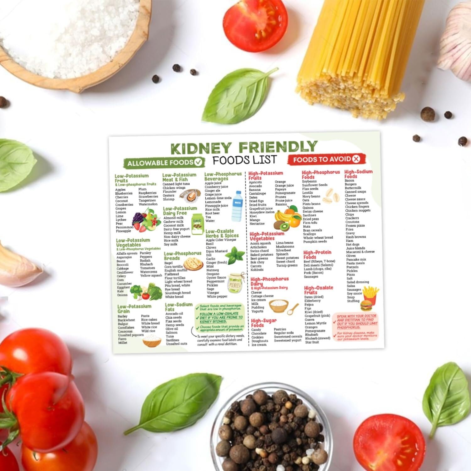 HGETJOHXEM Food Nutrition Guide & Grocery List Magnet - Informational Chart with Food Categories for Healthy Eating - Kitchen Reference Poster for Home or Office(Unframed,08x12inch(20x30cm))