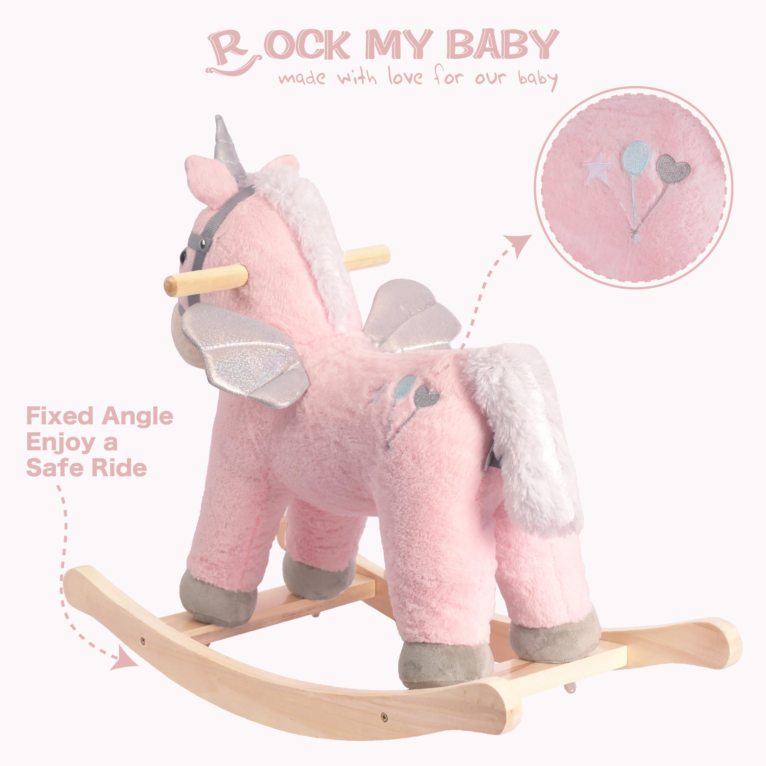 Amazon.co.jp: Rock My Baby ロッキングホース、ピンクユニコーン