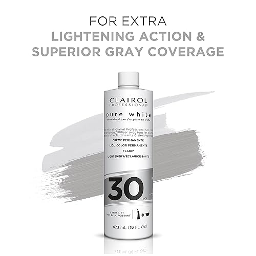 Miniatura 11 de Clairol Professional Desarrolladores de cabello blanco puro de 30 volúmenes para aclarar y cobertura de canas