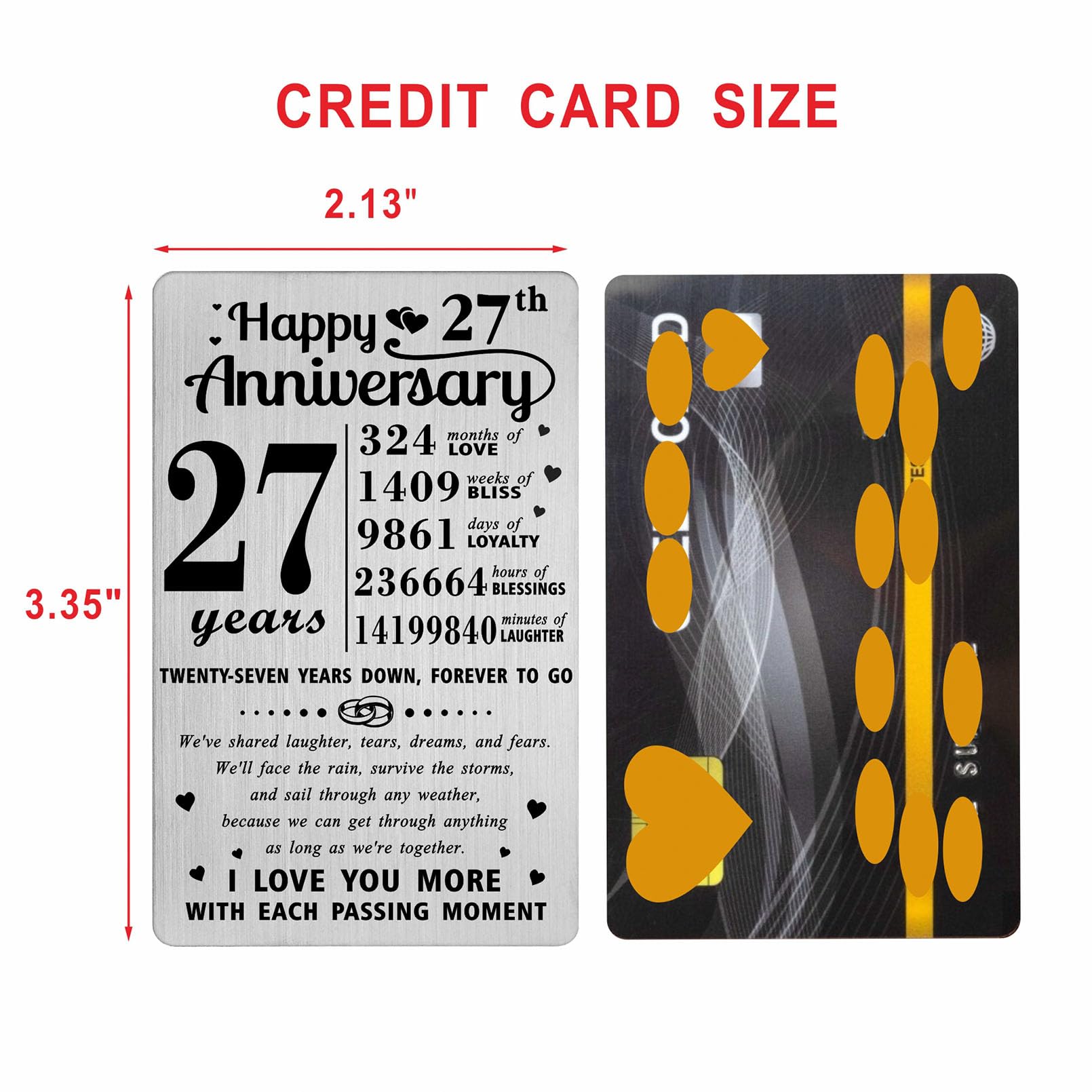 Richesele 27 Year Wedding Anniversary Card, 27th Wedding Anniversary Card - Image 2