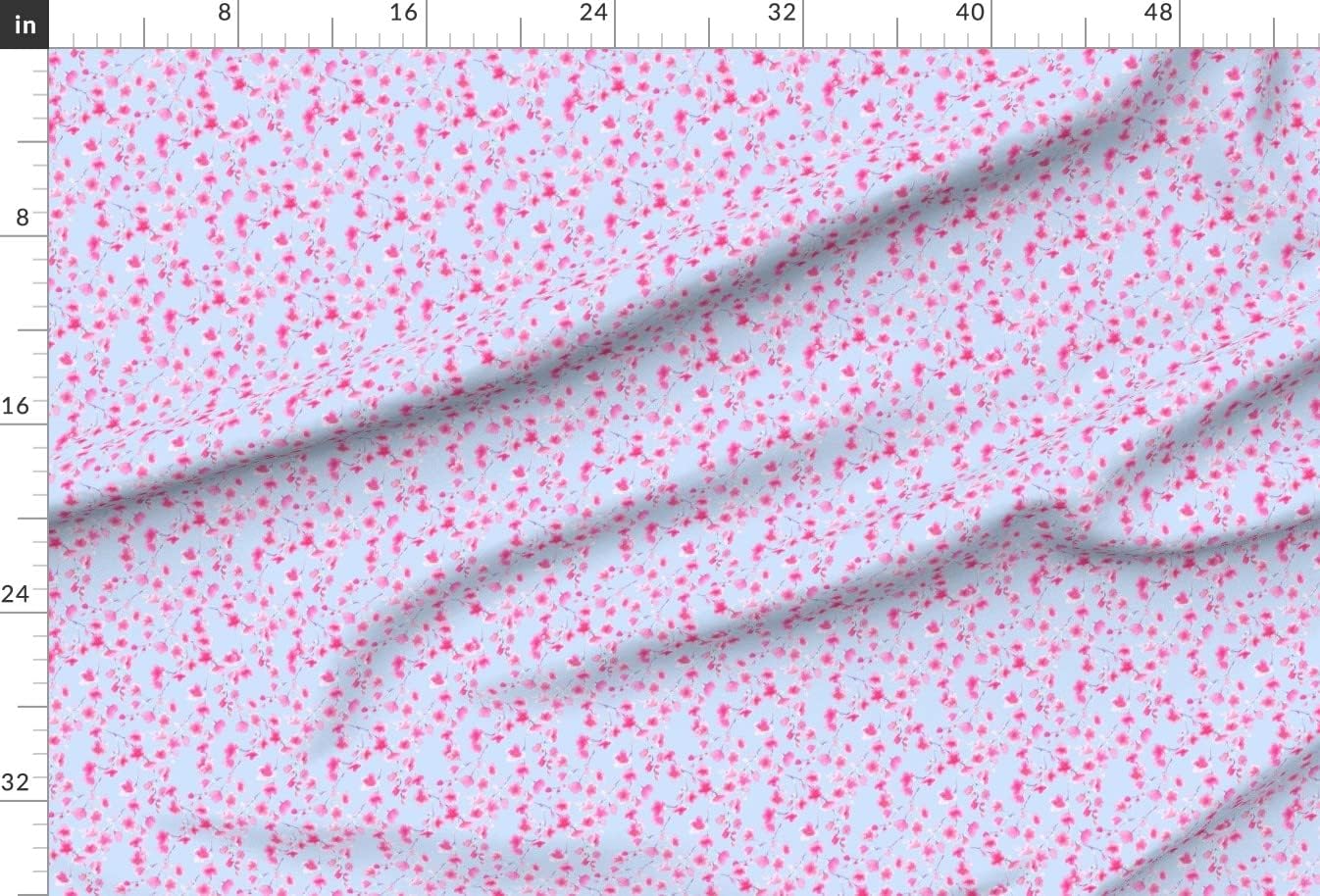 Spoonflower Fabric - Cherry Blossom Periwinkle Watercolor Flowers Floral Pink Purple Printed on Minky Fabric by The Yard - Sewing Baby Blankets Quilt Backing Plush