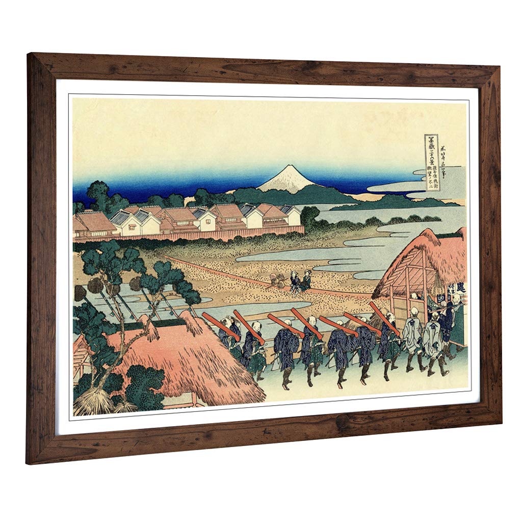 Big Box Art Framed Print of Hokusai Japanese Oriental Fuji Design | Wall Art Picture | Home Decor for Kitchen, Living, Dining Room, Bedroom, Hallway, Office, Walnut, A2 / 24.5x18 Inch / 62x45cm