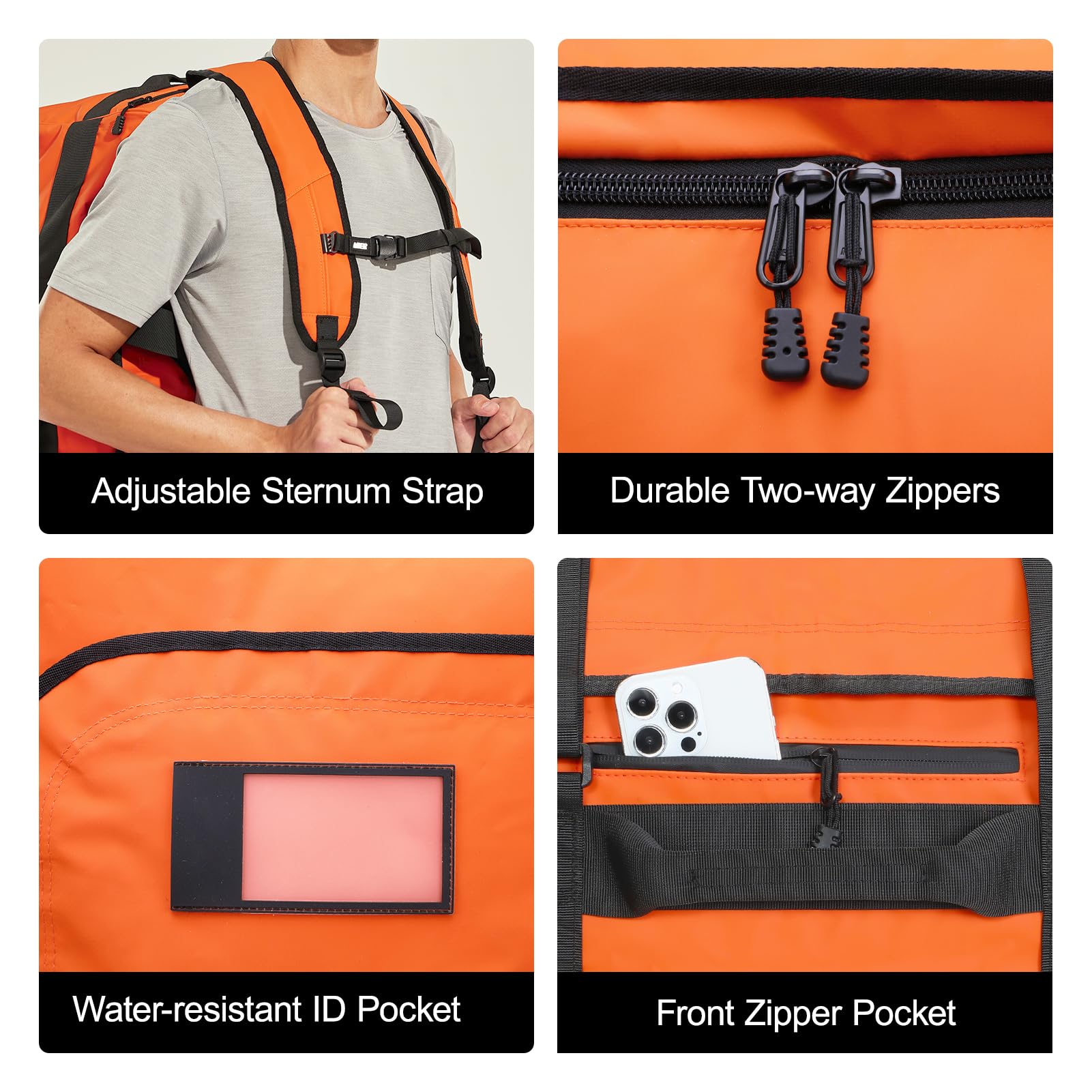 MIER torba sportowa dla mężczyzn, wodoszczelna, duża, wytrzymała, torba podróżna, przeznaczona na siłownię, sport, podróże, torba Duffle, 40L/60L/90L, z plecakiem, paskami i kieszenią na buty