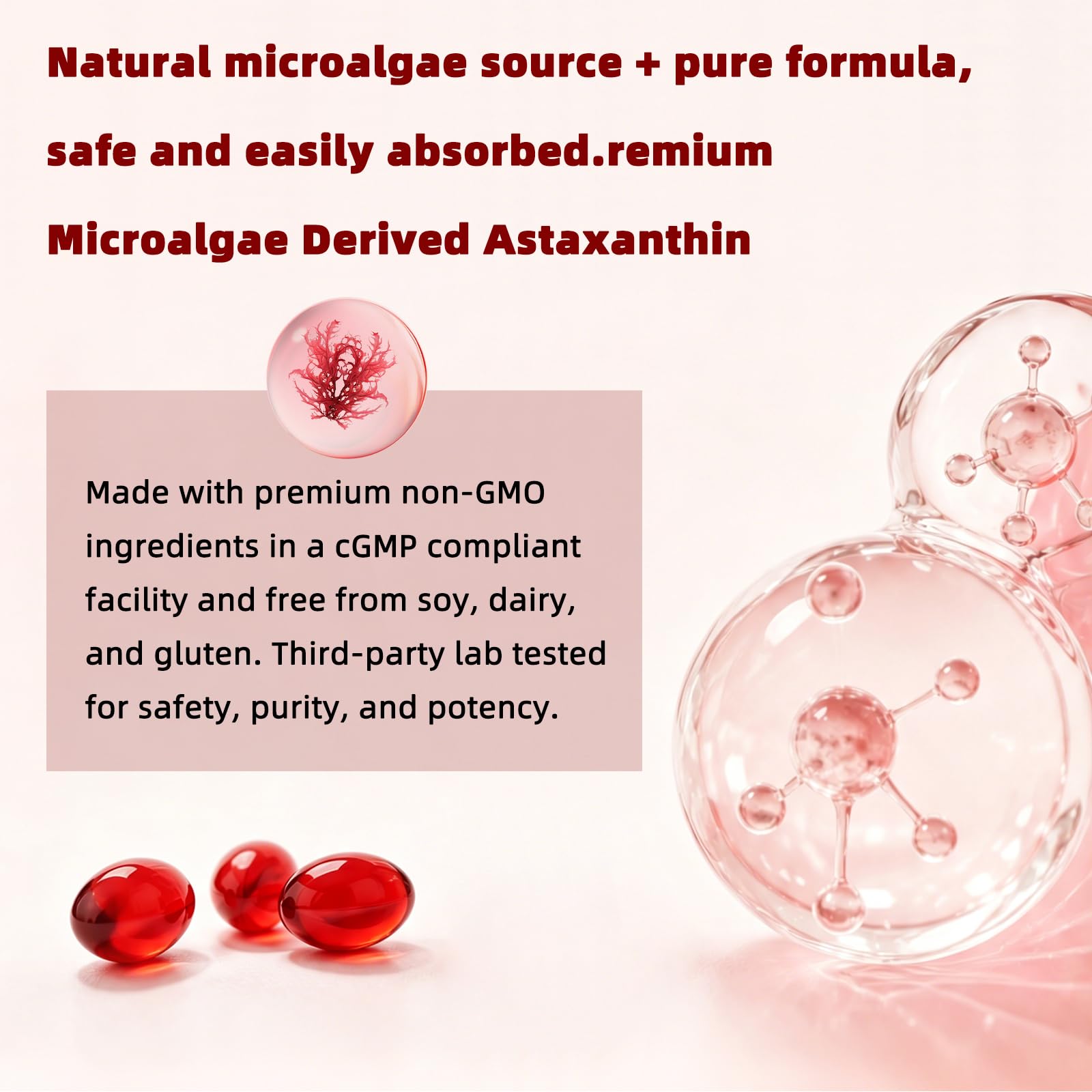 Astaxanthin 24mg Complex with Phosphatidylcholine, 80 Softgels — Amazon image 4