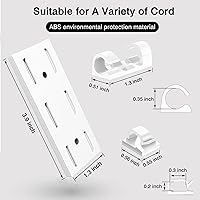 Vista 5 de Soporte Adhesivo para Enchufes sin Perforaciones, Kit de 10 Soportes para Regletas de Alimentación y 40 Clips para Cables, Soporte Autoadhesivo