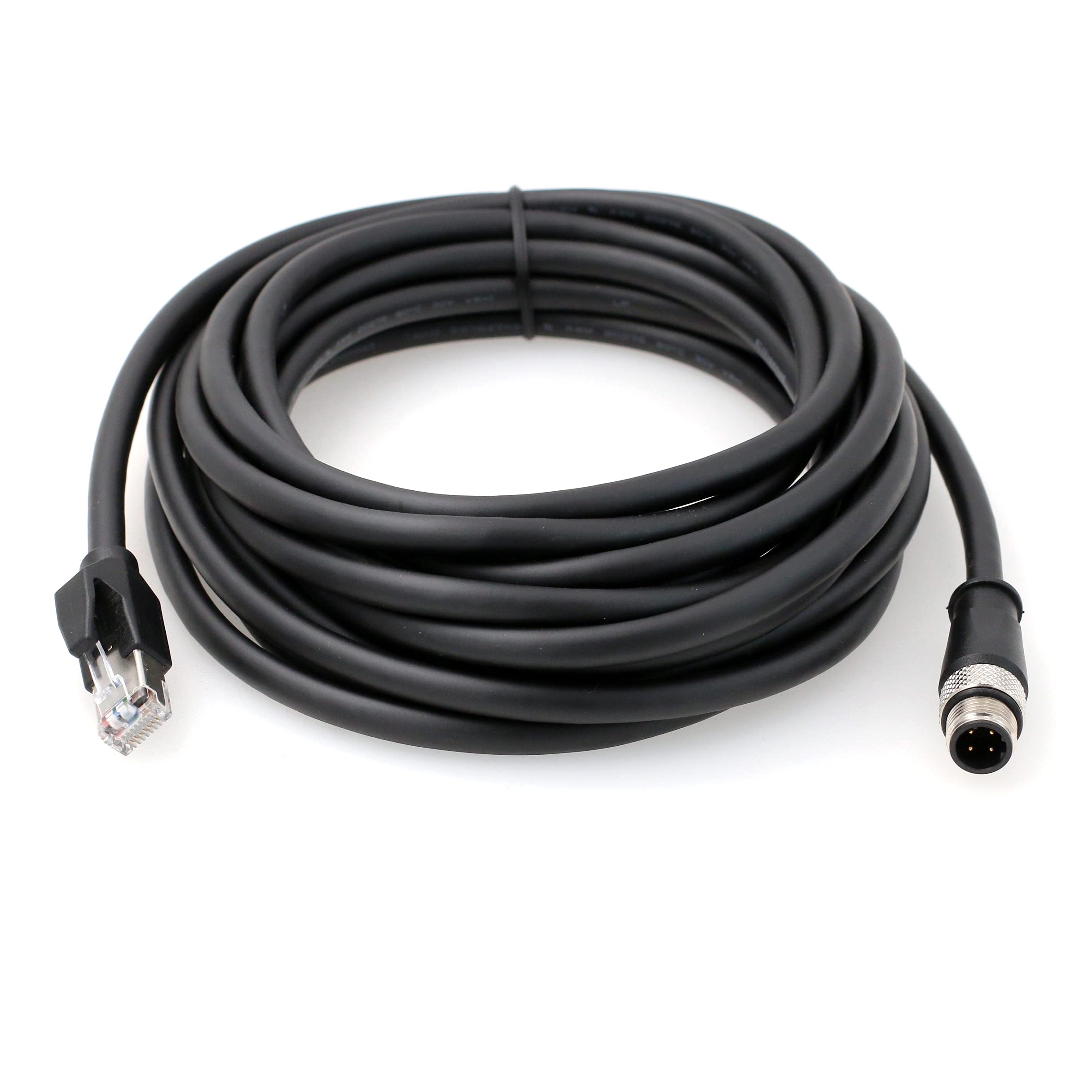 Câble Ethernet Blindé M12 4 Broches D-Code Vers RJ45 Cat6 - 7 Mètres - étanche Et Résistant Pour Caméras Et Machines Industrielles
