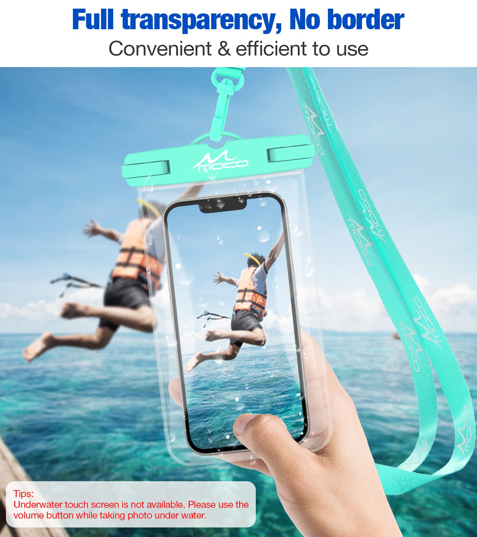 4 Pochettes Étanches MoKo Pour Smartphone - IPX8, Compatible IPhone/Samsung - Noir/Rose/Bleu/Vert