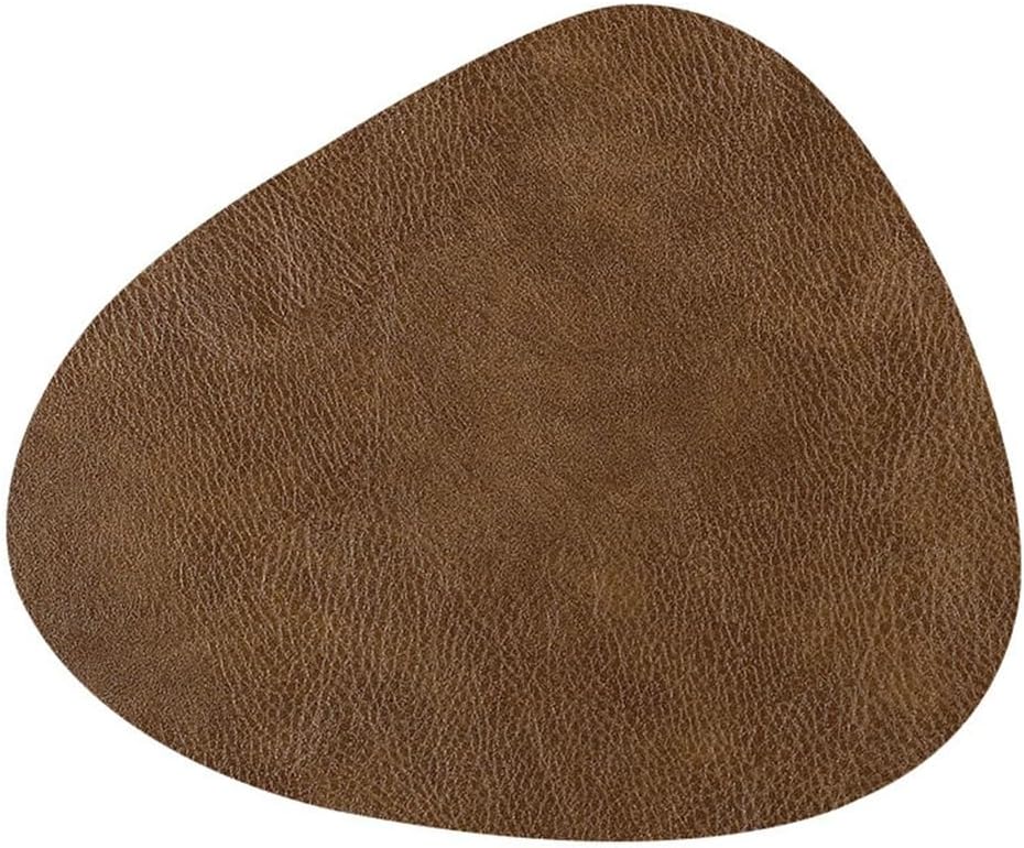 Retro Grain Leather Table Mat Anti-hot Anti-Oil Meal Mat Light Luxury Hotel Bowl Mat