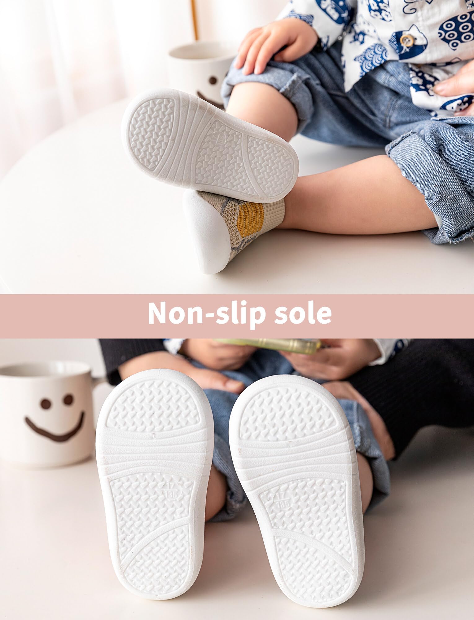 Chaussures Premiers Pas Bébé Antidérapantes Chaussures Tout-Petits Fille Garçon Respirable Chaussure Baskets Marche Bébé