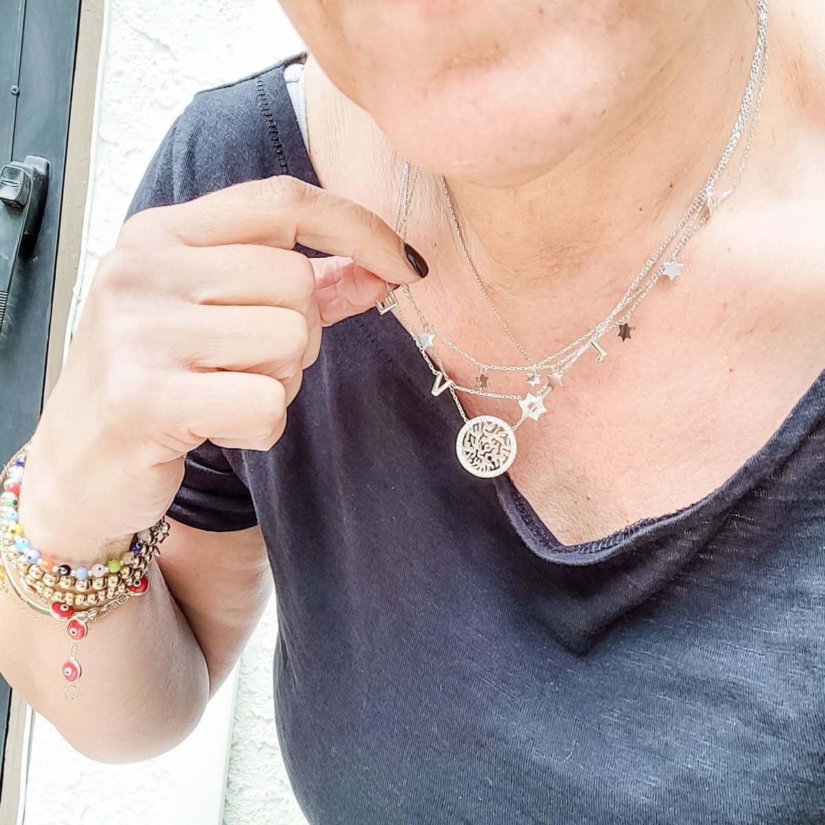 Alef Bet by Paula Hebrew Shema Israel Prayer Pendant for Women and Girls - Image 2