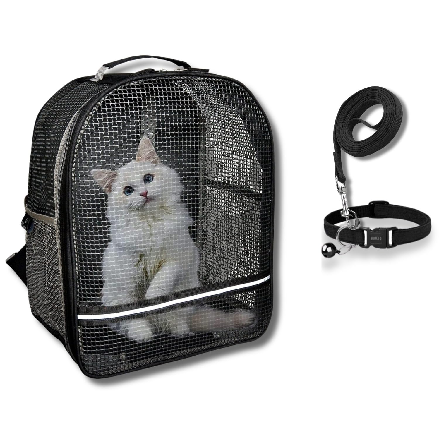 Risan Pet Cat & Small Dog Puppy Kitty Shihtzu Rabbit Carriers for Breathable Airline Travel Bag Approved Hard Mesh Air Ventilation Backpack with Cat Leash & Coller Size 16x13x9 inch Black (B0D4JYNS8Q) Amazon Price History, Amazon Price Tracker