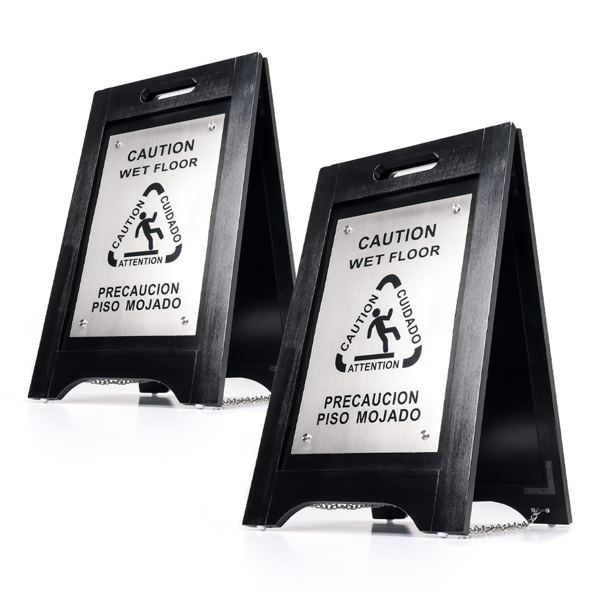 Wholesale Hotel Products Premium Wooden Caution Wet Floor Sign – Bilingual w/Non-Skid Plastic Feet – For Hotels, Schools, Offices, Areas, Restrooms,