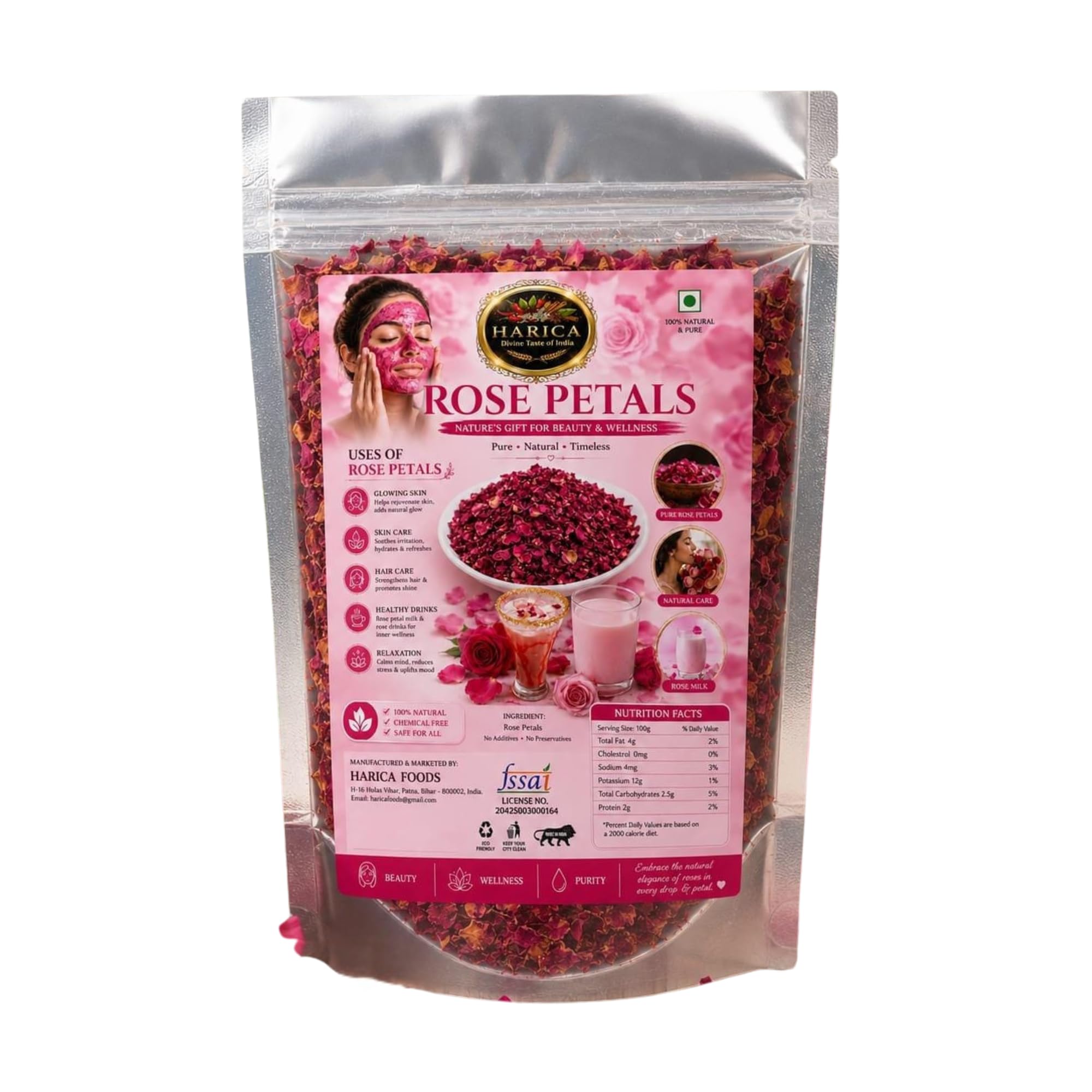 HARICA | Dried Rose Petals | Tea | Gulkand | 100gm-image-23