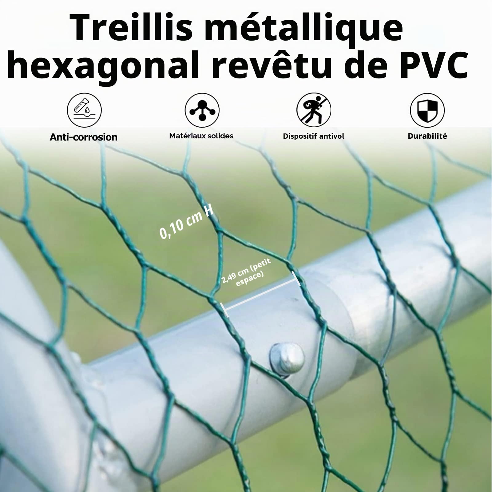 LZQ Grande cage de poulet en métal avec housse imperméable pour poulet en plein air, canard et rabbit 3 x 2 x 2 m