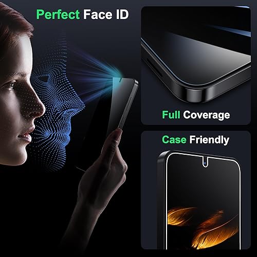 Miniatura 5 de WSKEN Protector de pantalla de privacidad para Samsung Galaxy S24, eliminación automática de polvo, compatible con desbloqueo de huellas dactilares,
