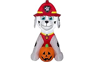 Gemmy Marshall Inflatable Christmas Fire Dalmation with Jack O Lantern