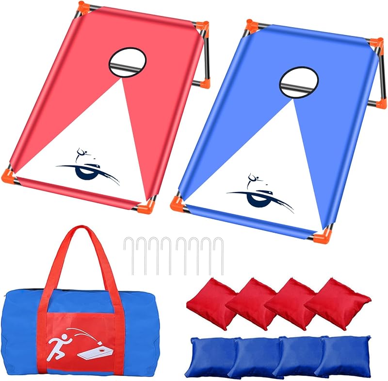 NZQXJXZ Cornhole szett 8 zsákkal, hordtáskával - kültéri játék felnőtteknek és gyerekeknek