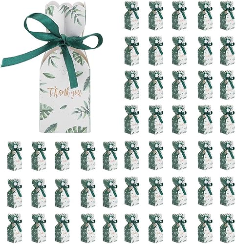 Miniatura 2 de plplaaoo 50 cajas de dulces de boda, caja de regalo de fiesta de embalaje, cajas de regalo de cumpleaños con cinta, caja de regalo de recuerdo de