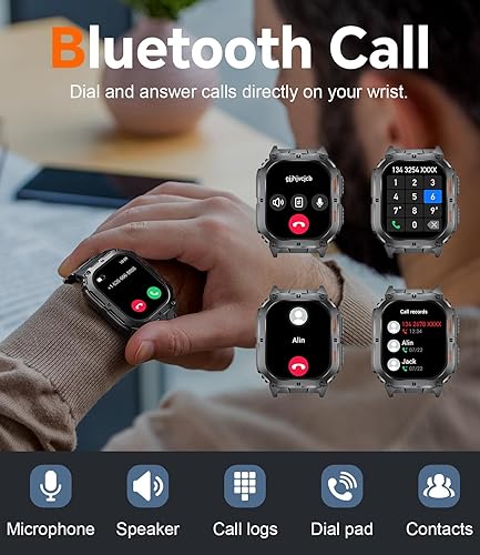 Miniatura 3 de LIGE Military Smart Watch for Men,1.95" AMOLED Screen Always on Smart Watches with 100+ Sport Modes,Heart Rate Tracker, AI Voice400mAh, Smartwatch