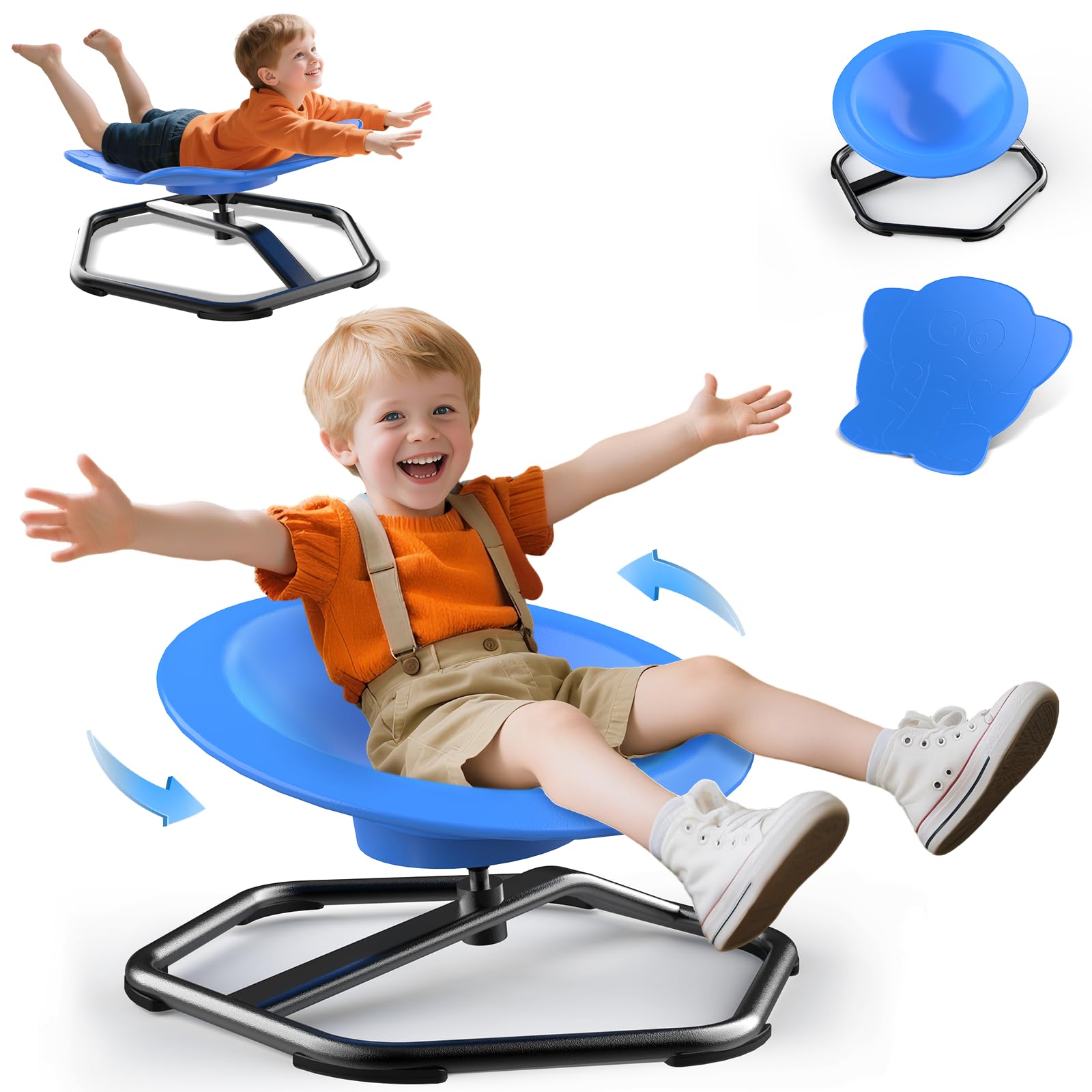 TERRAMUS 2 sillas giratorias para niños, asiento giratorio de 360°, taburete giratorio de equilibrio, entrenamiento de coordinación física y equilibrio, juguetes de detección de autismo para niños y