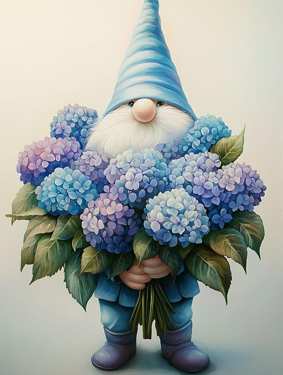 WEISHIWE Hortensia et nain Peinture Numero Adulte Kits, 80x100cm m-1027