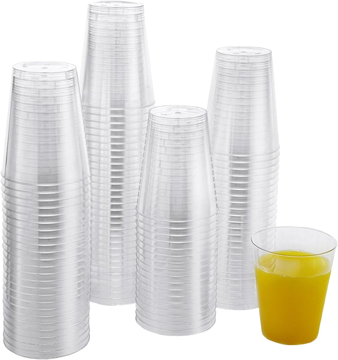 Xplosions 7 oz Cups, Clear Hard Plastic Cups, Round Party Cups/Tumblers [100 Pack]
