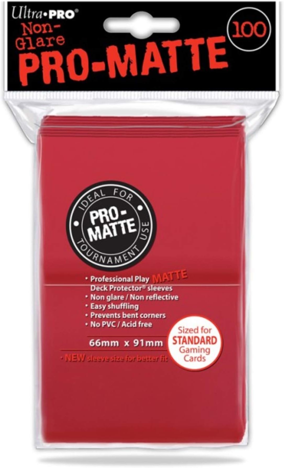 Ultra Pro 84516 Standard Pro Matte Card Sleeves 100 Pack-Red