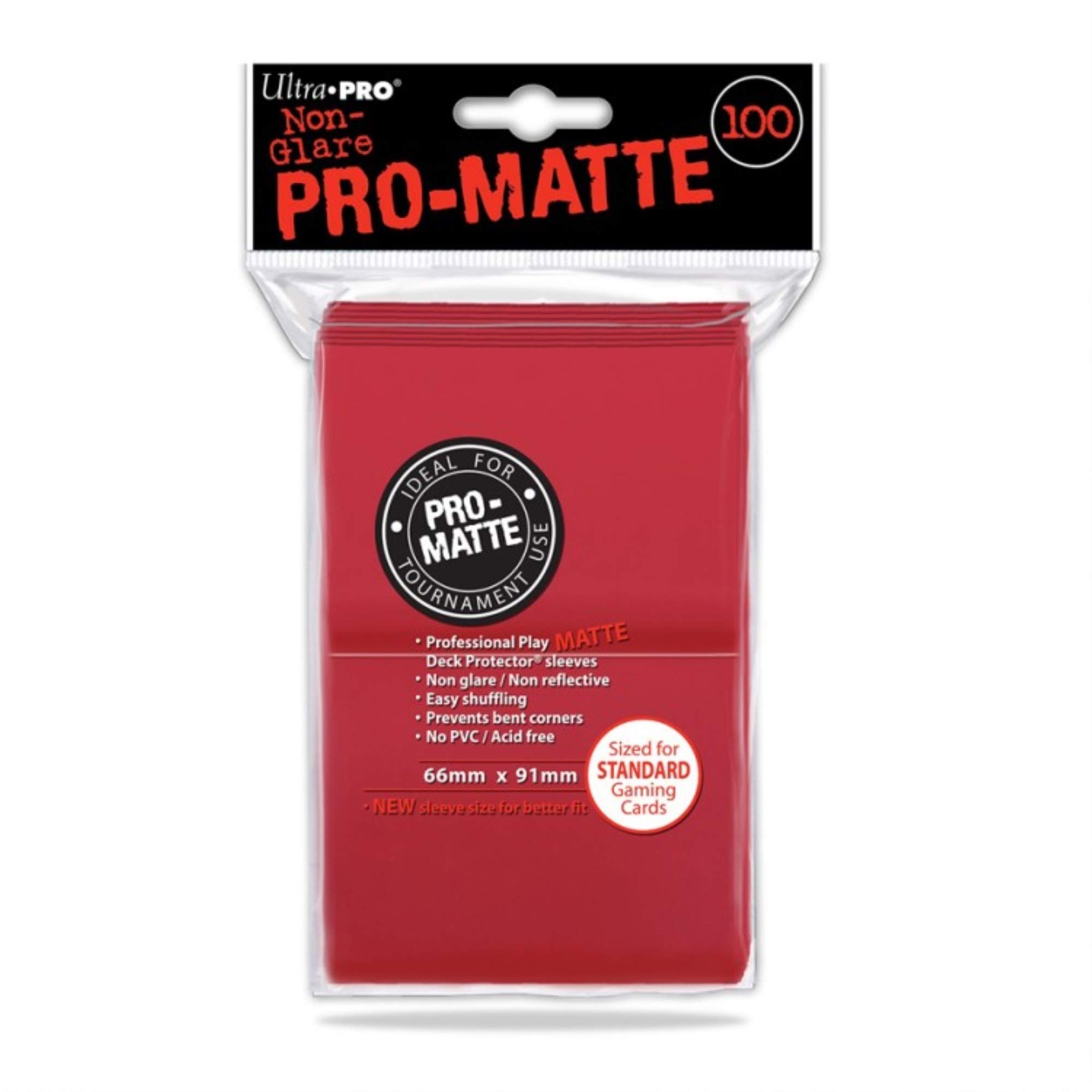 Ultra Pro - Standard Pro Matte Card Sleeves 100 Pack - Red