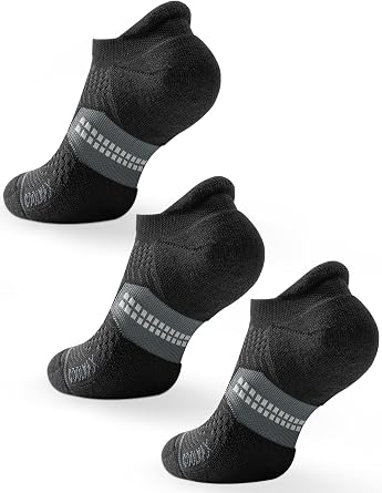Juclise Mens No Show Compression Running Socks, Athletic Socks, 3 Pairs