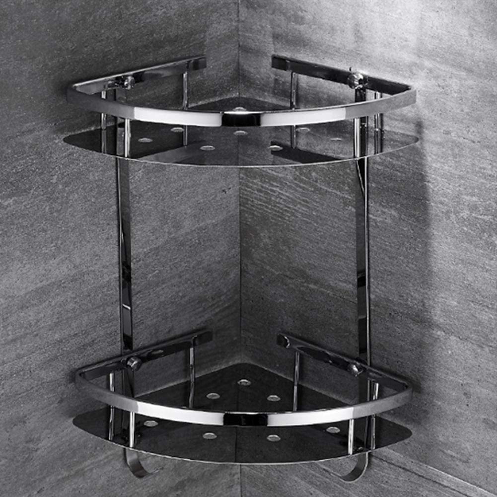 Estante de Almacenamiento para baño de Cocina, estantes de Ducha de Acero Inoxidable 304, Soporte Triangular de Pared, 2 Niveles, estantes de Esquina para baño,
