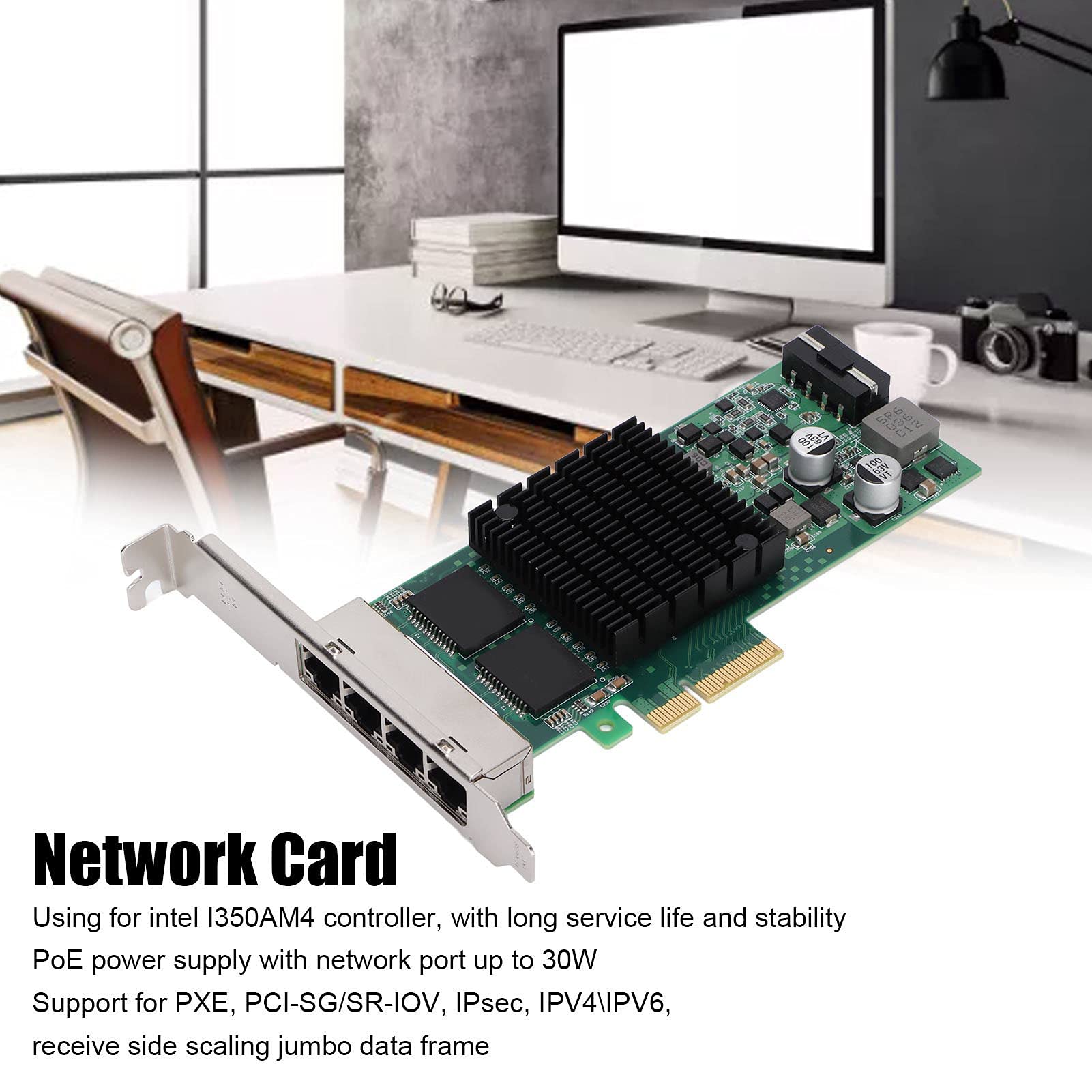 SIXRUN 4 Port Gigabit Karta Sieciowa, I350AM4 PCIe