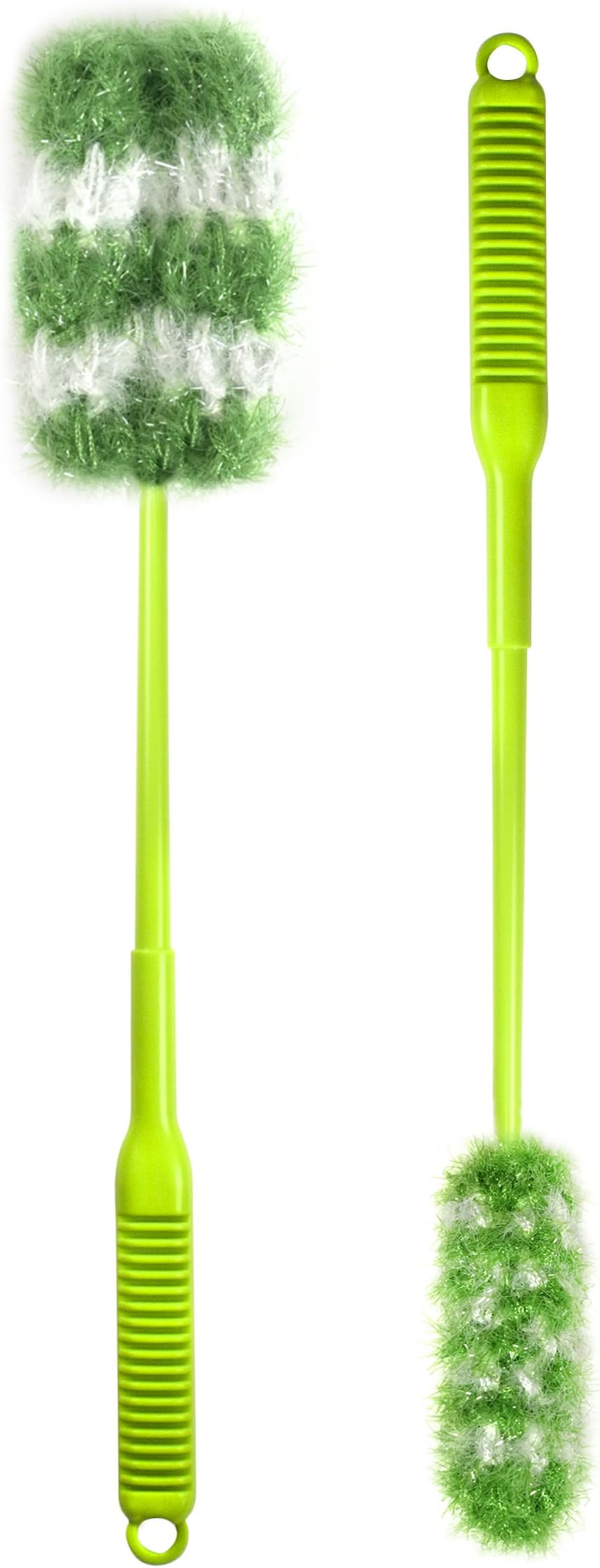 Non-Scratch 15" Long Thick & Thin, Baby Bottle, Mugs, Tumbler, Water Bottle, Stick & Skinny Bottle Brush (2-in-1) (Green)