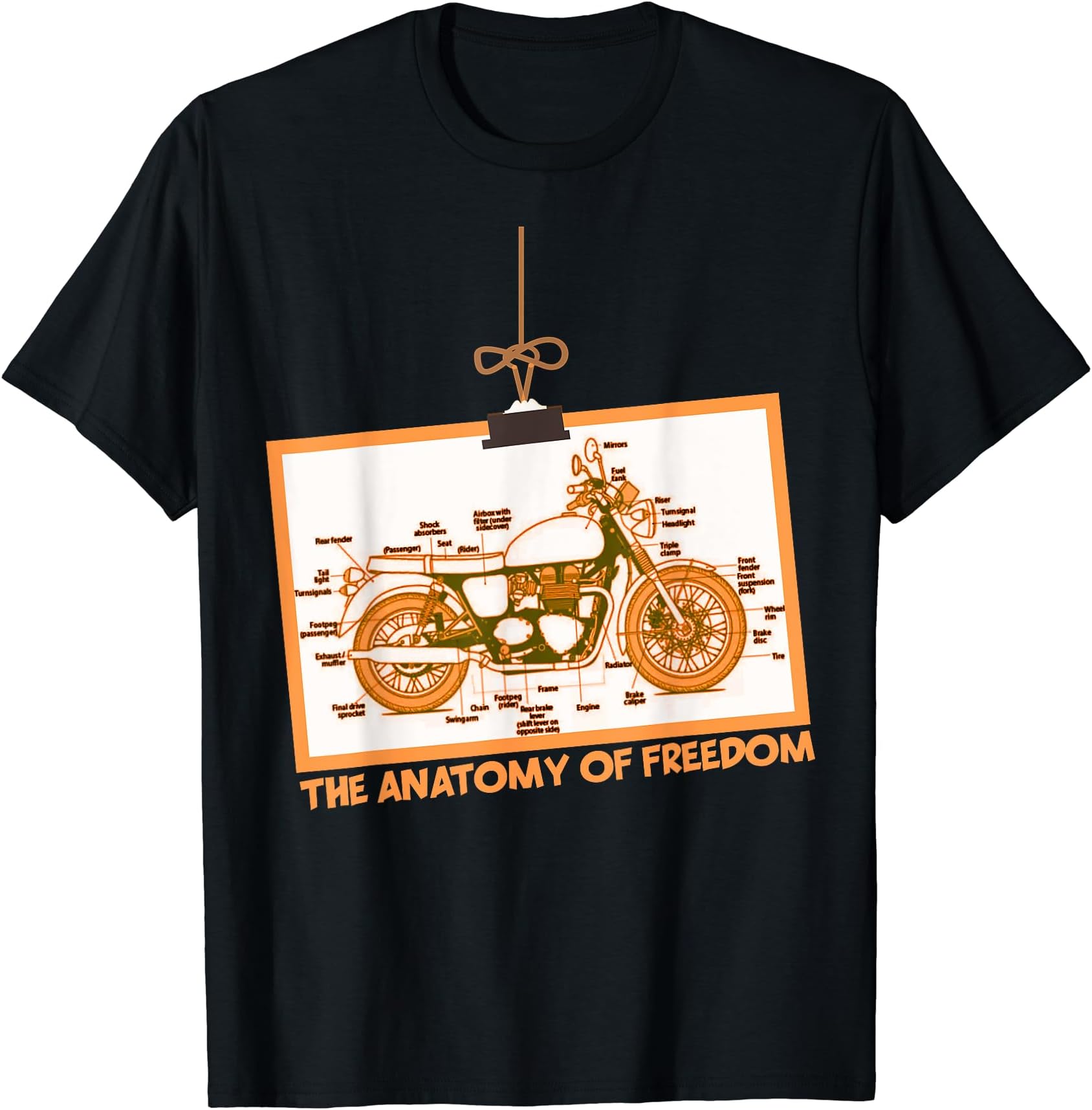 Motorcycle Lover Rider Funny The Anatomy Of Freedom T-Shirt