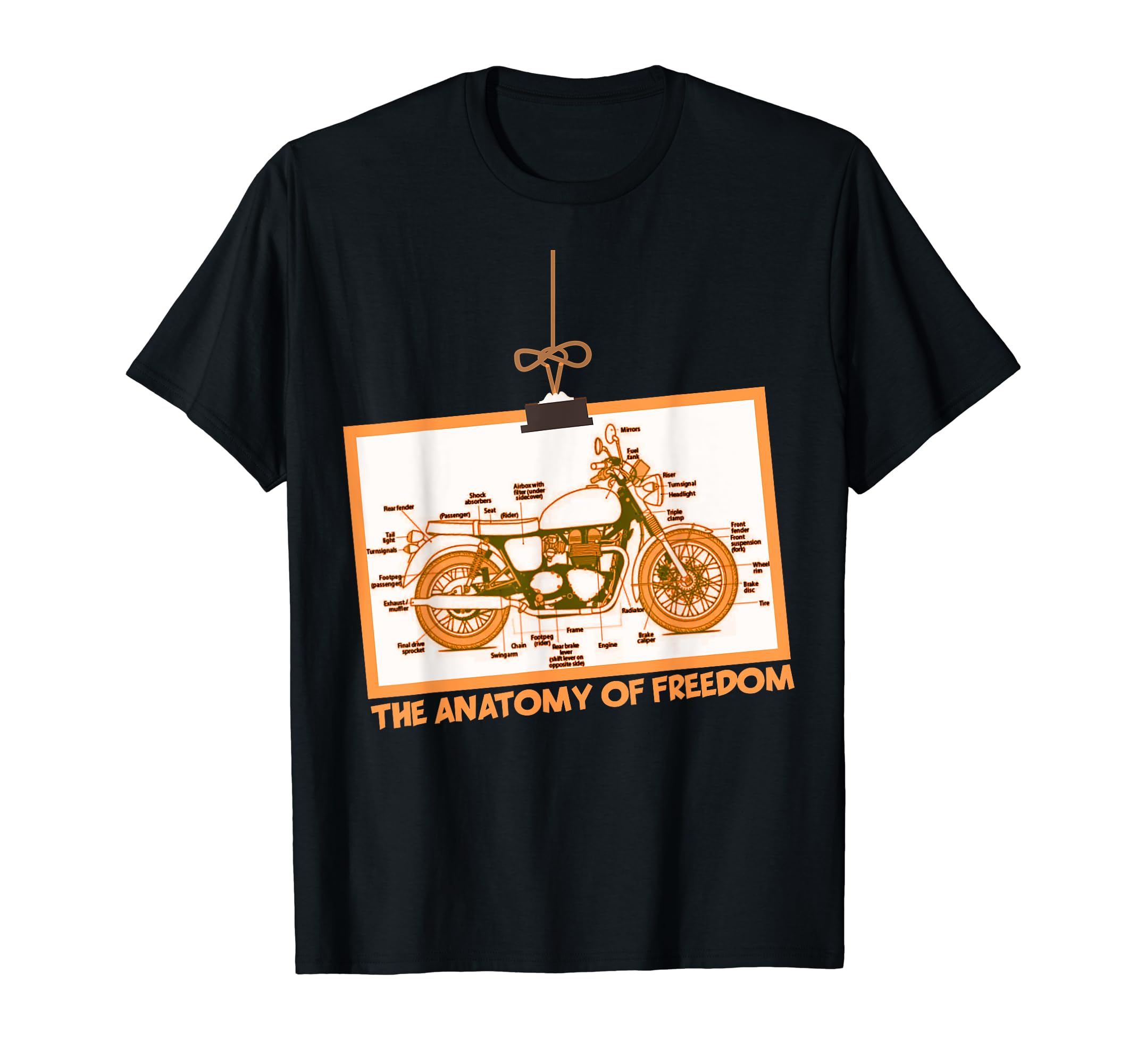 Motorcycle Lover Rider Funny The Anatomy Of Freedom T-Shirt