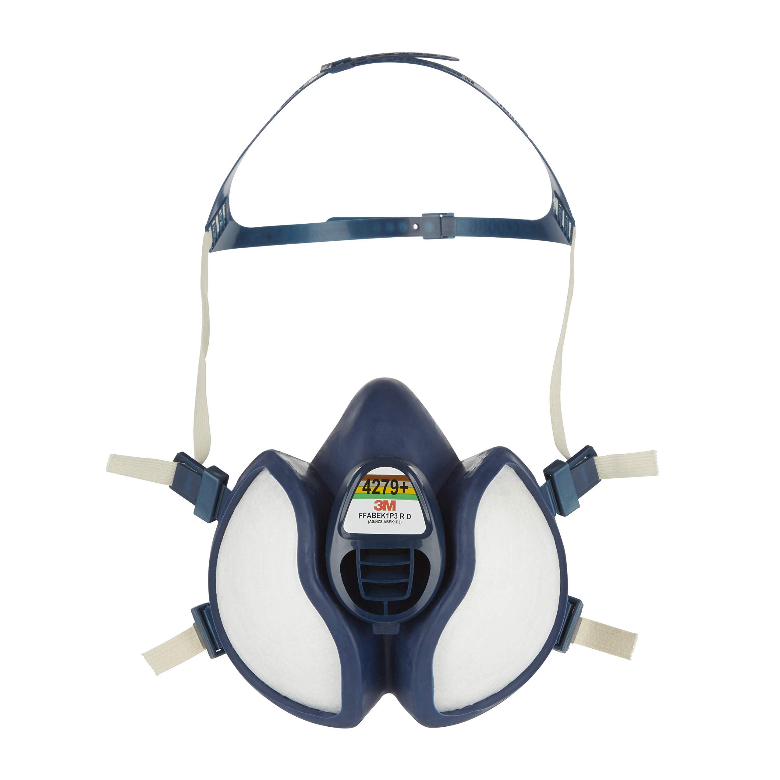 3M Atemschutz-Halbmaske Wartungsfrei 4279+, Filter FFABEK1P3 R D, blau & 400 Atemschutzmaske, Schutzvlies (10-er Pack)