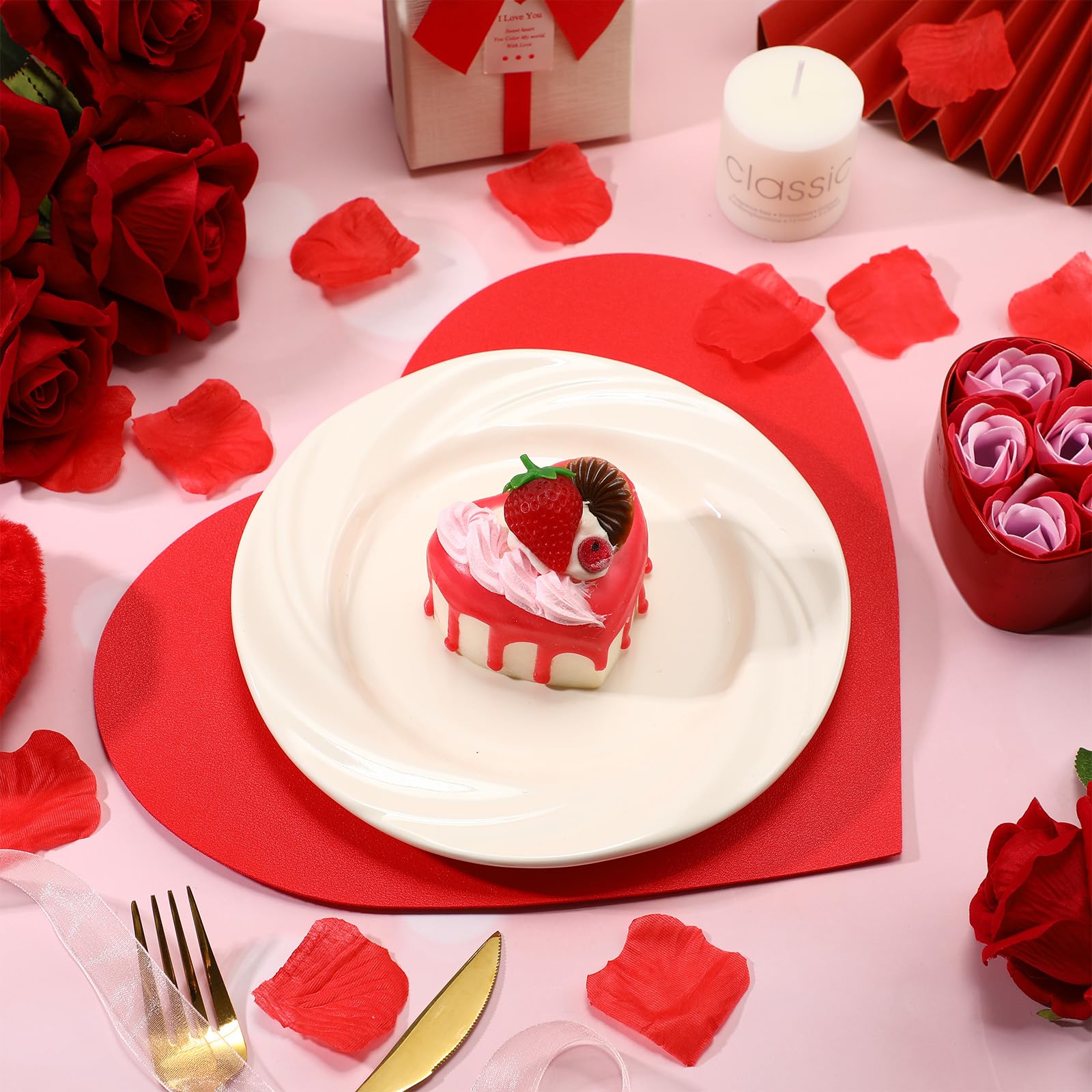 Amazon.com: Remerry Mother's Day Heart Placemats Set of 6 Red