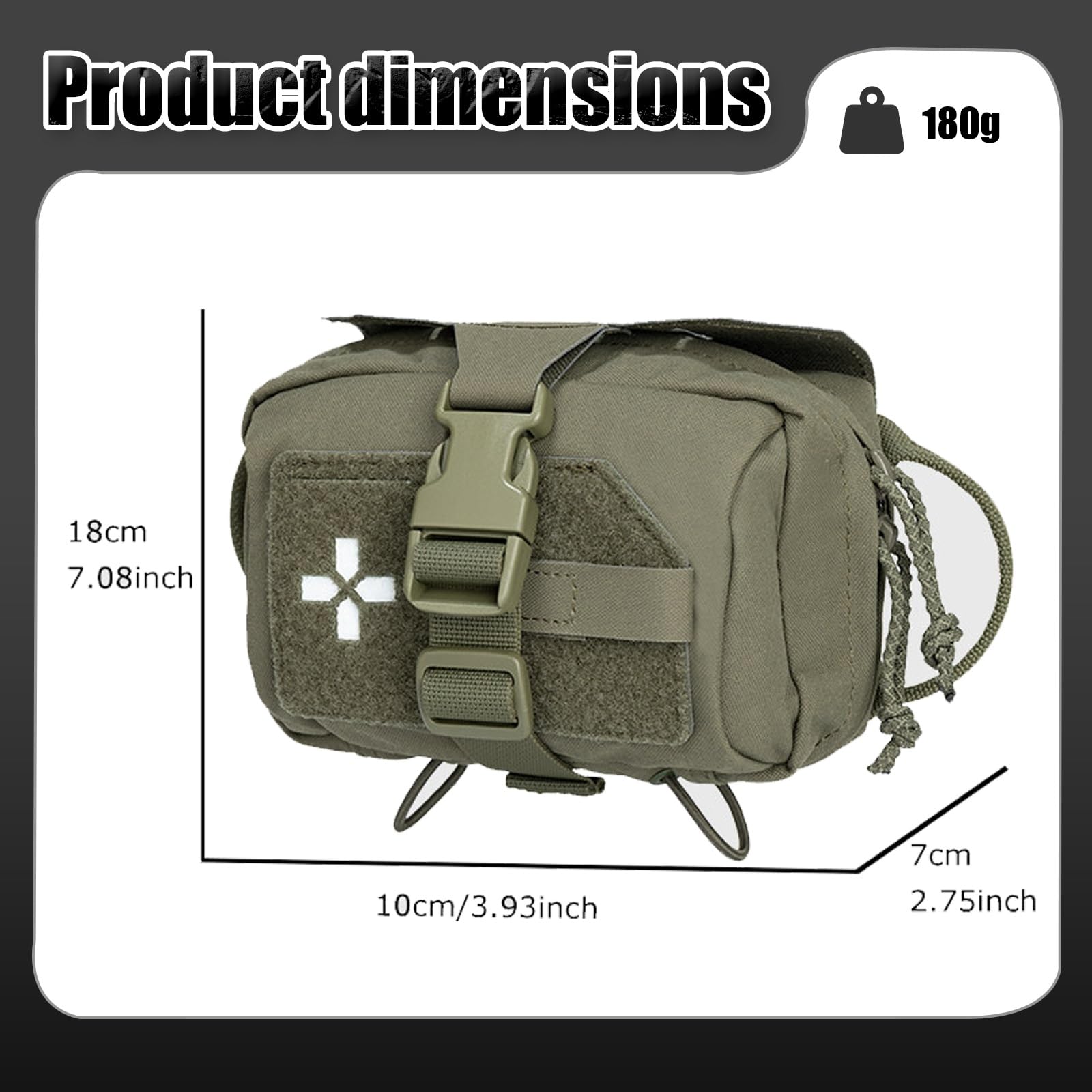 Funda Táctica para Kit de Primeros Auxilios (IFAK), Fundas MOLLE de Despliegue Rápido para Kits de Traumatología, para Emergencias Supervivencia Airsoft Deportes Al Aire Libre y Caza