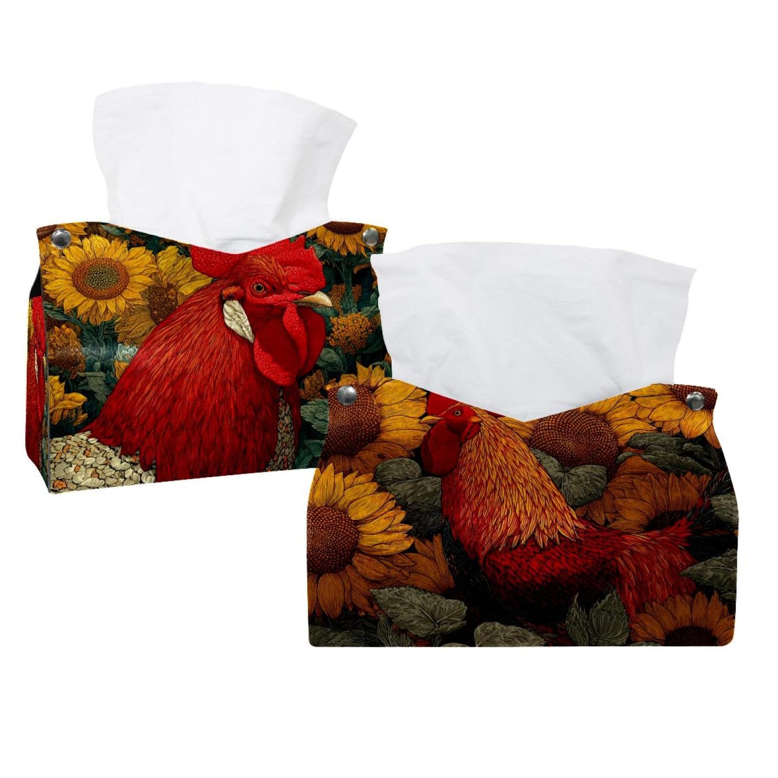 Boîte à mouchoirs coq pour salle de bain, salon et commode de chambre