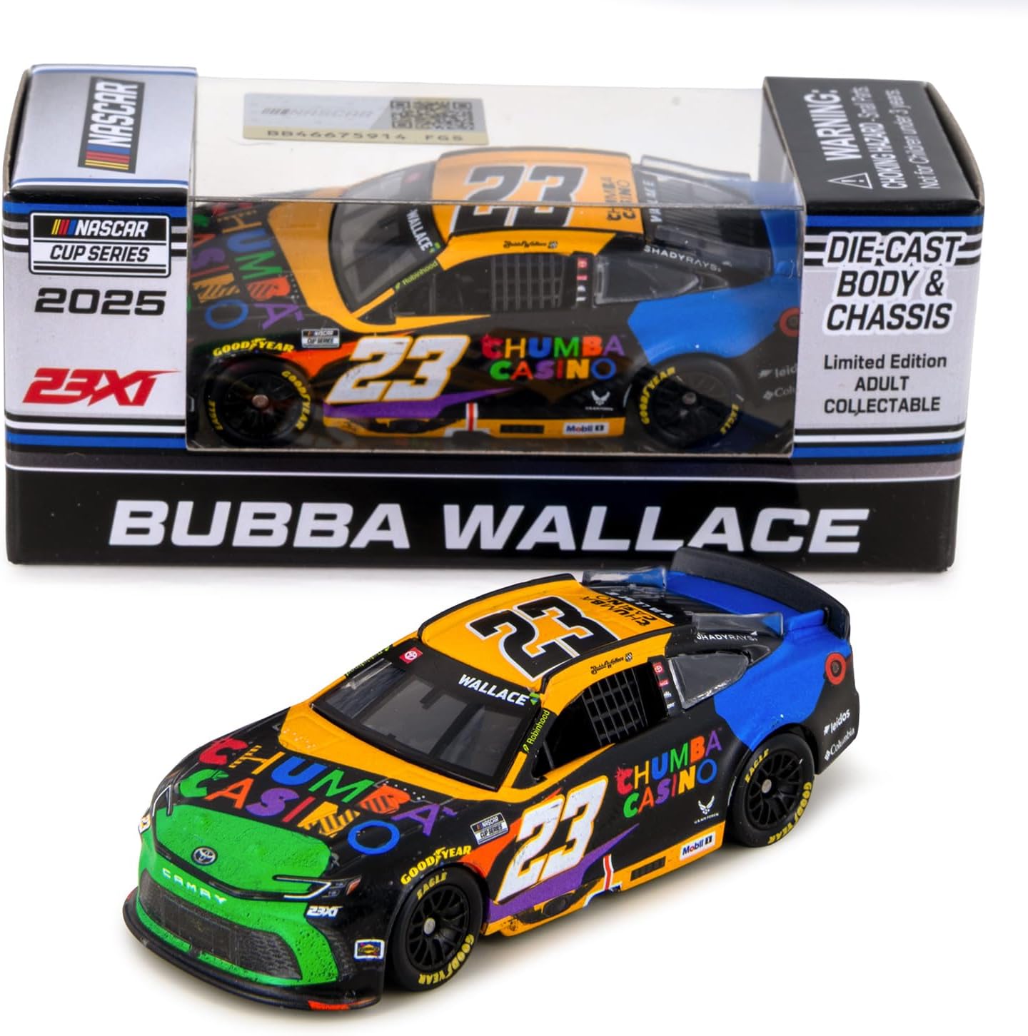 Bubba Wallace 2025 Indianapolis Brickyard Race Win ARC Diecast Chassis Car 1:64 Scale