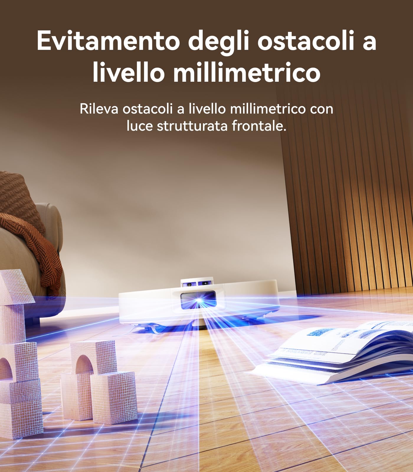 NARWAL Freo S Robot Aspirapolvere Lavapavimenti, 8000Pa, Pulizia Efficace a 8N, Stazione di Svuotamento Automatica da 3.5L, Navigazione Laser LDS e Mappatura 3D, Controllo Remoto via APP