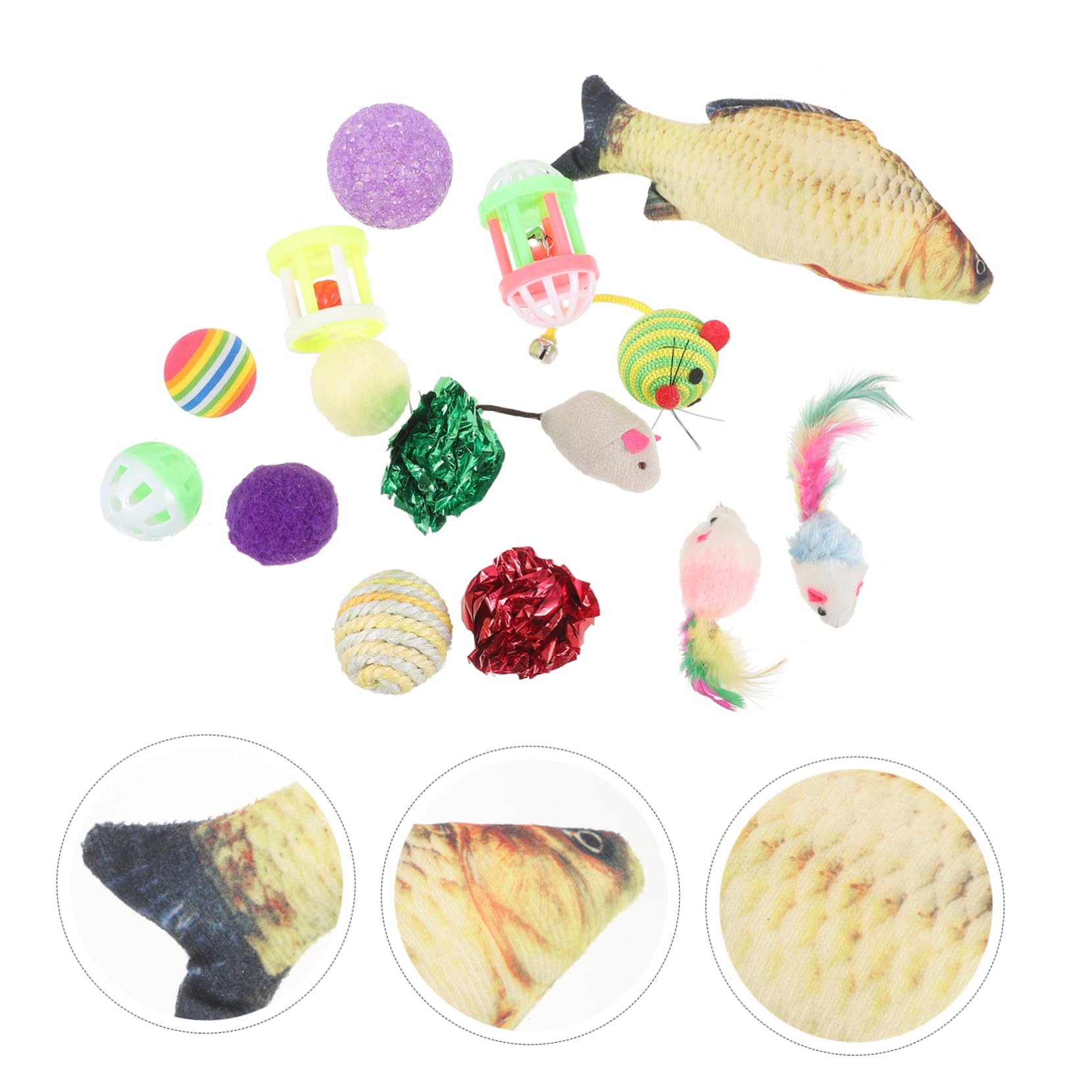 Sosoport 48stücke Teiliges Katzenspielzeug Set Mit Künstlichen Mäusen Und Bunten Spielzeugen Interaktive Beschäftigung Für Katzen Fördert Bewegung Und Koordination Farbe Zufällig