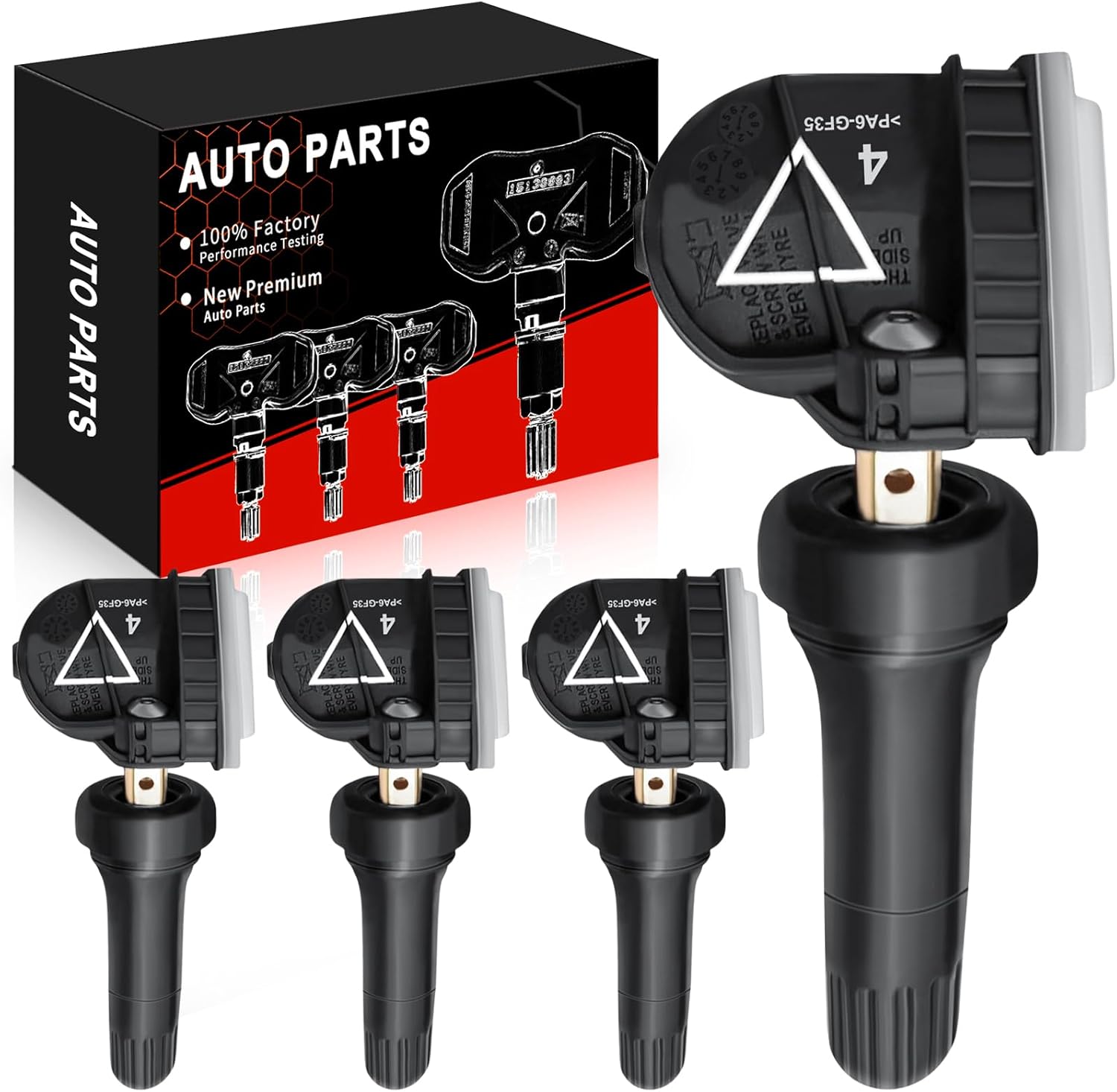 Pre-Programmed TPMS Sensor Fit For:-Chevy Malibu 2016-2022 Silverado 1500 2019-2022 Camaro 2016-2020 Impala 2017-2018 For:-GMC Acadia 2016-2022 For:-Cadillac CT6 2016-2020, OE# 13598773 (4 Pcs)